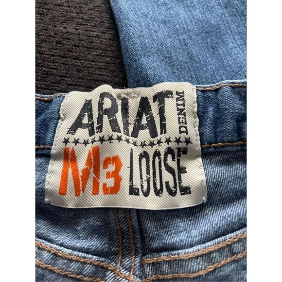 Ariat Denim M3 Loose Mens Blue Dsrk Wash Stackable Straight Leg Jeans Size 32 - Picture 11 of 14